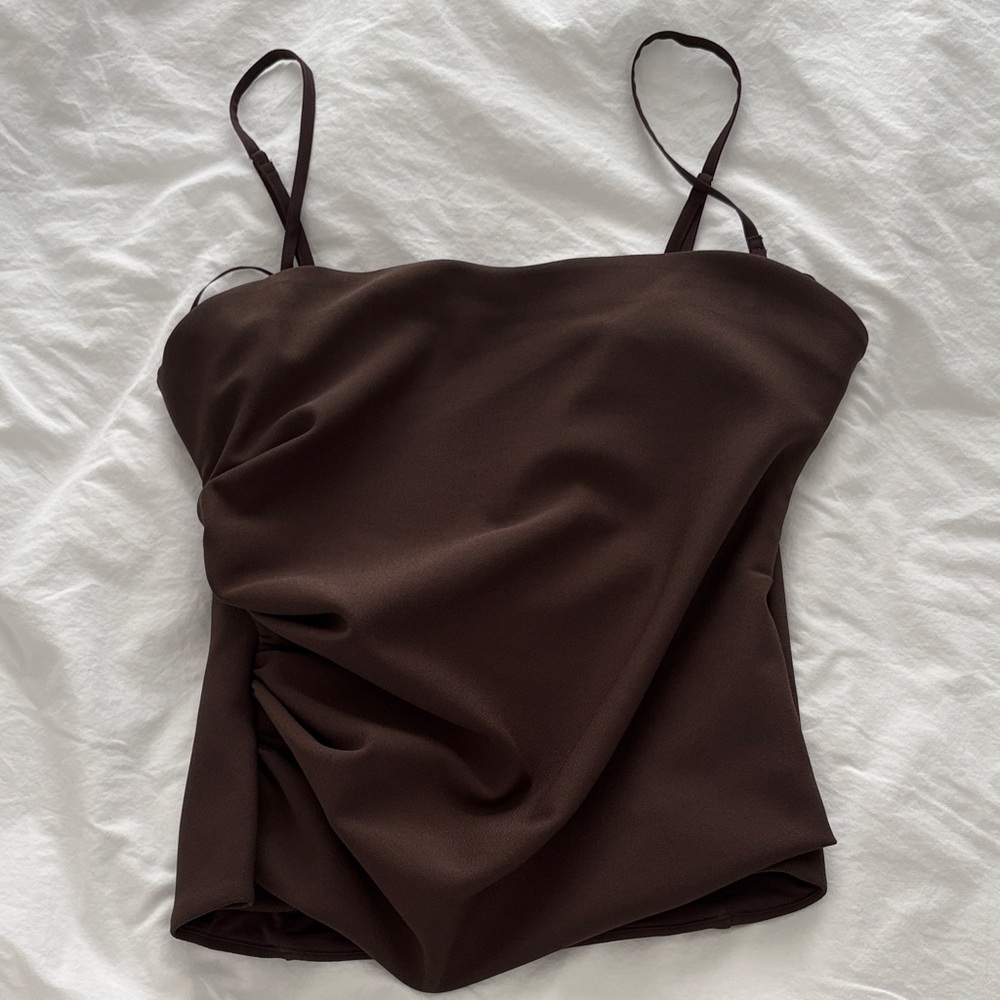 NWT Abercrombie & Fitch Chocolate Brown Draped Top